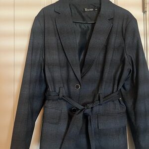 Women's Gray Plaid Blazer
